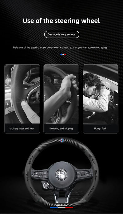 Couvre Volant Alfa Romeo Giulia Stelvio Giulietta Cuir