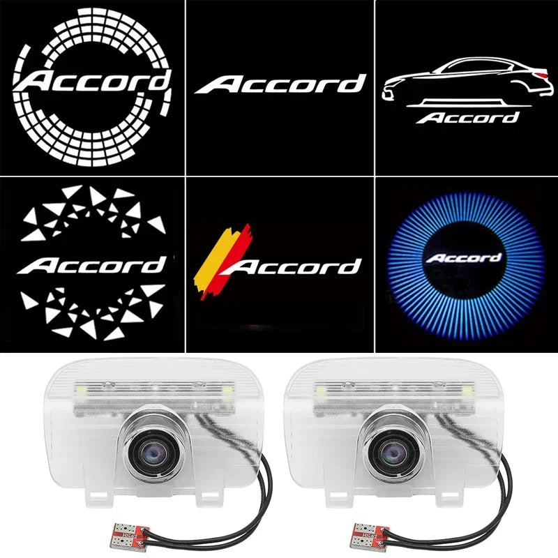 Projecteur Porte Honda Accord 9 et 10 2014-2022 LED, Lot de 2, 9 Motifs