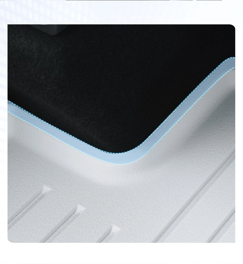 Tapis de Sol Tesla Model Y Juniper 2025-2026 TPE Blanc Moquette Noire