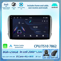 Autoradio CarPlay Peugeot 208 2008 2012-2018 Android Écran Tactile
