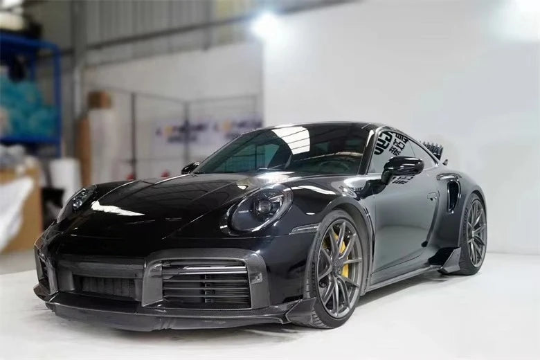 Kit Carrosserie Carbone Sec Porsche 911 992 Turbo S : Splitter, Prise d'Air de Pare-Chocs, Jupes, Diffuseur, Aileron