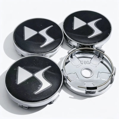 Cache-Moyeux DS DS3 DS5 60mm Noir et Argent