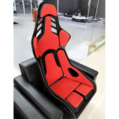 Siège Baquet Sport Universel Carbone et Cuir PU Réglable