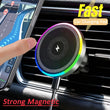 Support Téléphone Voiture Magnétique Anneau RGB Charge Rapide
