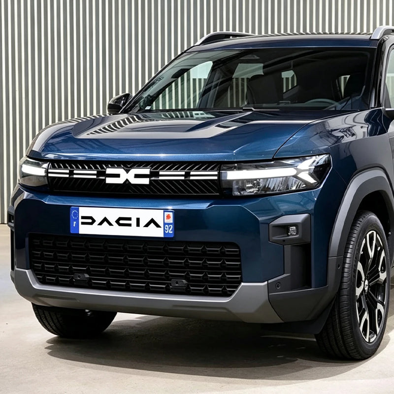 Logo Dacia Blanc 3D en ABS pour Calandre Avant, Emblème Nouveau Logo Duster, Sandero, Stepway, Jogger et Spring