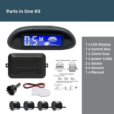 Radar de Recul Hippcron Parktronic 4 Capteurs LCD
