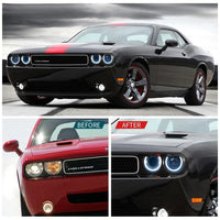 Phares Avant RGB Dodge Challenger 2015-2024 Feux de Jour Multicolores Contrôle par Application IP67