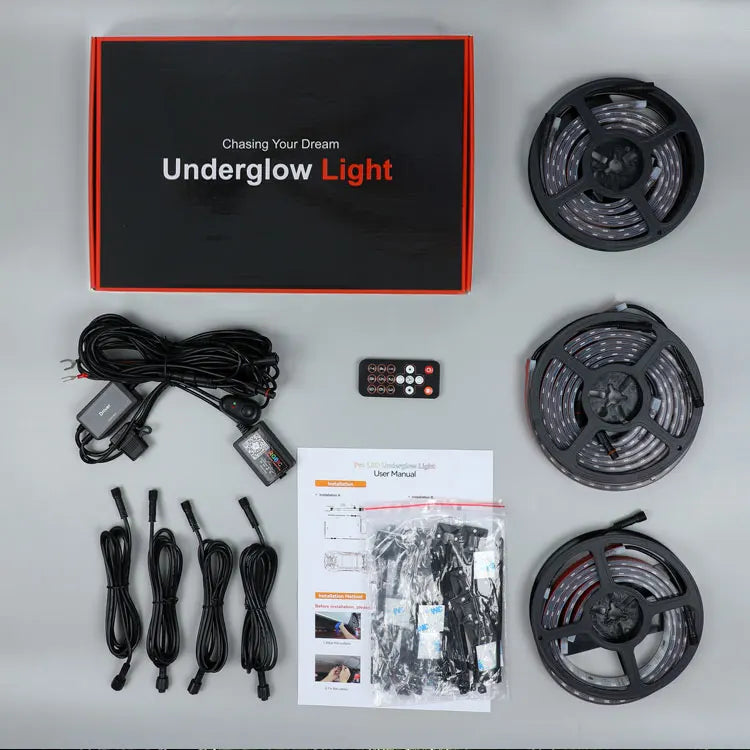 Éclairage d'ambiance LED RGBIC double rangée 6 pièces voiture
