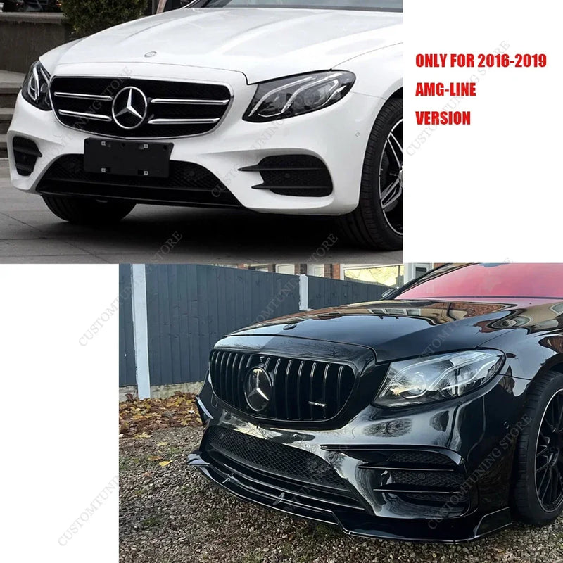 Lame Avant Mercedes Classe E W213 AMG Line 2016-2019 Noir Brillant