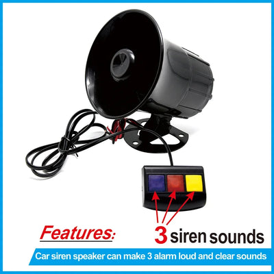 Klaxon 3 Tons Voiture 12V Sirène Sonore Puissante