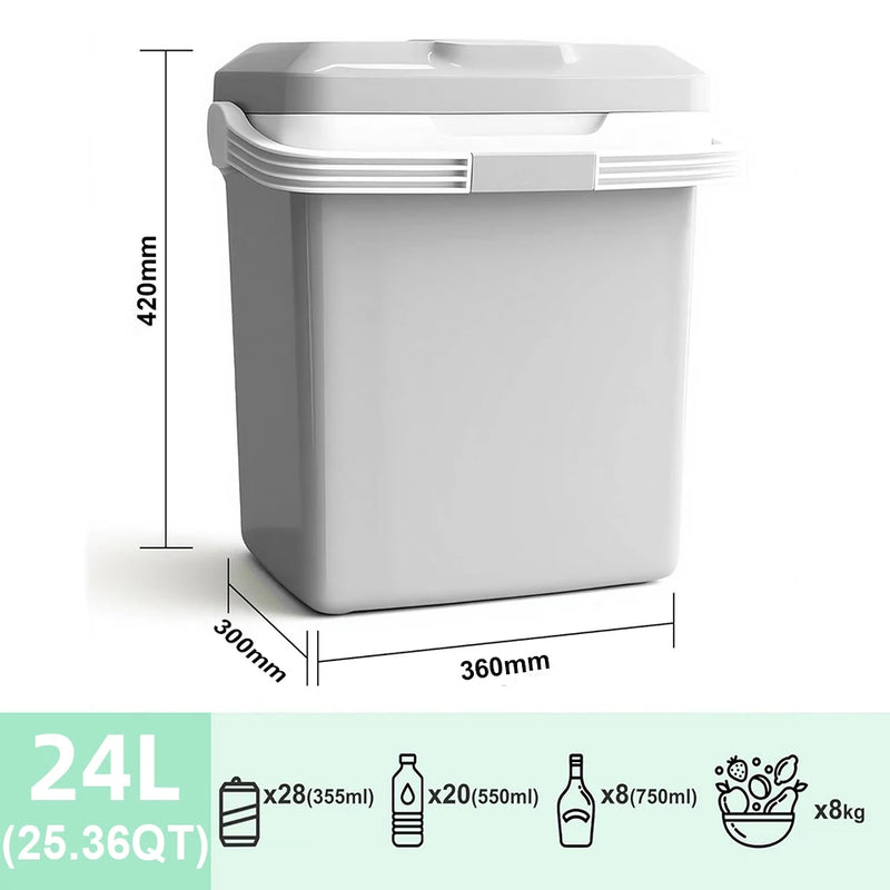 Glacière Électrique Voiture 24 L 12 V 220 V Froid et Chaud