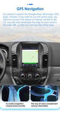 Autoradio Android Ford Ranger 2012-2015 Écran Vertical 9,7 Pouces CarPlay Sans Fil GPS DSP