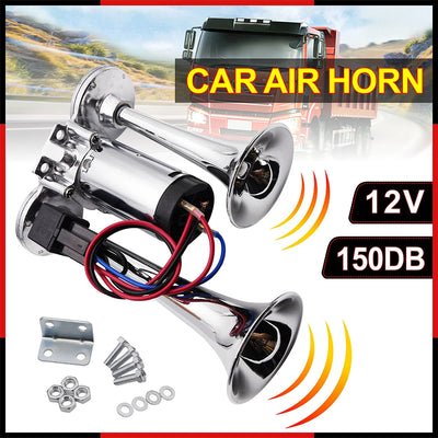 Klaxon à Air Double Trompette Compresseur 12V Universel