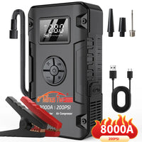 Booster de Batterie Voiture 8000A avec Compresseur 200 PSI