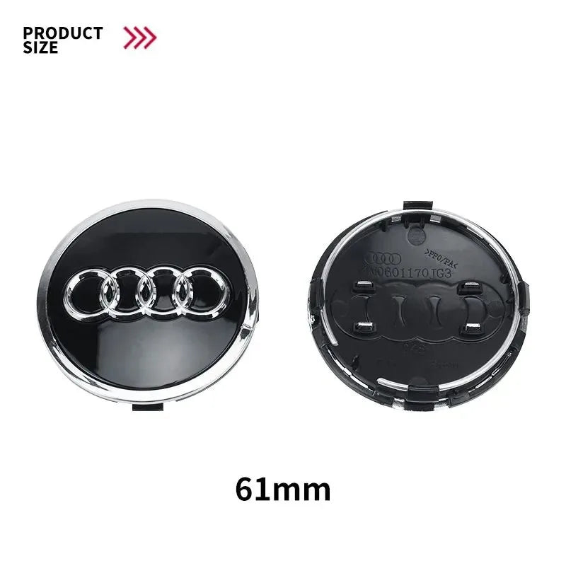 Cache-Moyeux Audi A3 A4 A6 60mm 61mm 68mm 69mm — gros plan