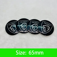 Autocollants Emblème de Moyeu Peugeot Lion 56 60 65 mm Lot de 4