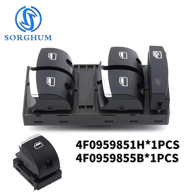 Bouton Lève-Vitre Chromé Audi A6 C6 RS6 Q7 4F0959851H