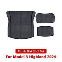 Tapis de Coffre Avant et Arrière Tesla Model 3 Highland 2024 TPE Étanche