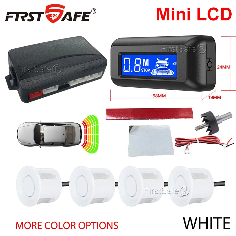 Radar de Recul Mini Écran LCD 4 Capteurs 22 mm
