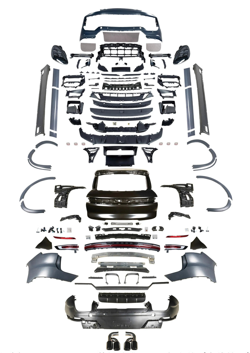 Kit Carrosserie Lifting Style 9Y0.2 Turbo GT Porsche Cayenne 958 2011-2017, Pare-chocs et Ailes en Apprêt