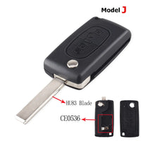 Coque de Clé Peugeot Citroën Pliante à Rabat 2 3 ou 4 Touches 207 307 308 407 607 807 C2 C3 C4 C5 C6