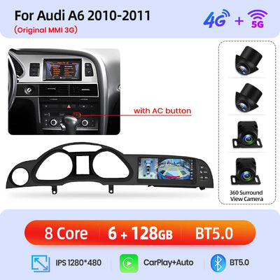Autoradio Junsun Caméra 360 Audi A6 C6 4F 2005-2011