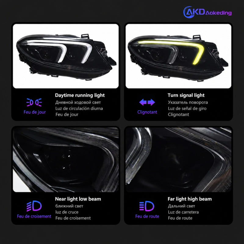 Phares LED Mercedes GLE W166 2015-2019 Paire Avant Signature Lumineuse