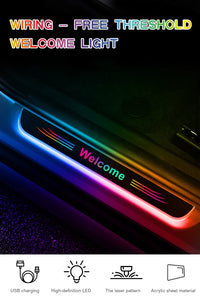 Seuil de Porte LED Dynamique Sans Fil Logo Personnalisé