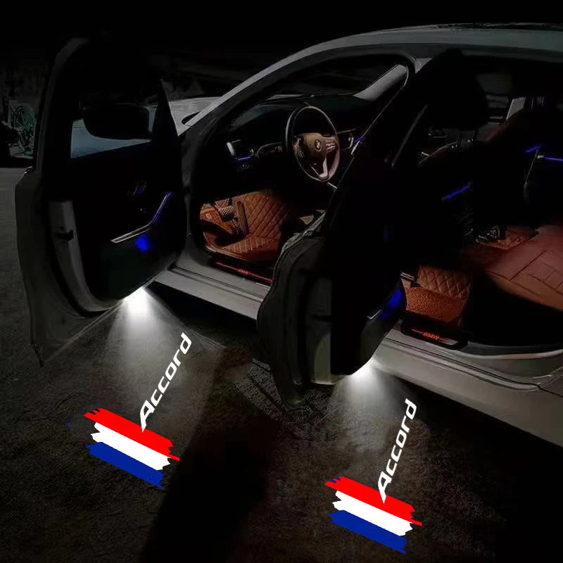 Projecteur Porte Honda Accord 9 et 10 2014-2022 LED, Lot de 2, 9 Motifs
