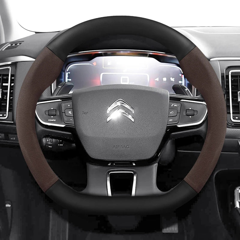 Housse de Volant Citroën Daim et Texture Carbone C3 C4 X Berlingo C5 Aircross Jumper Spacetourer Ami X