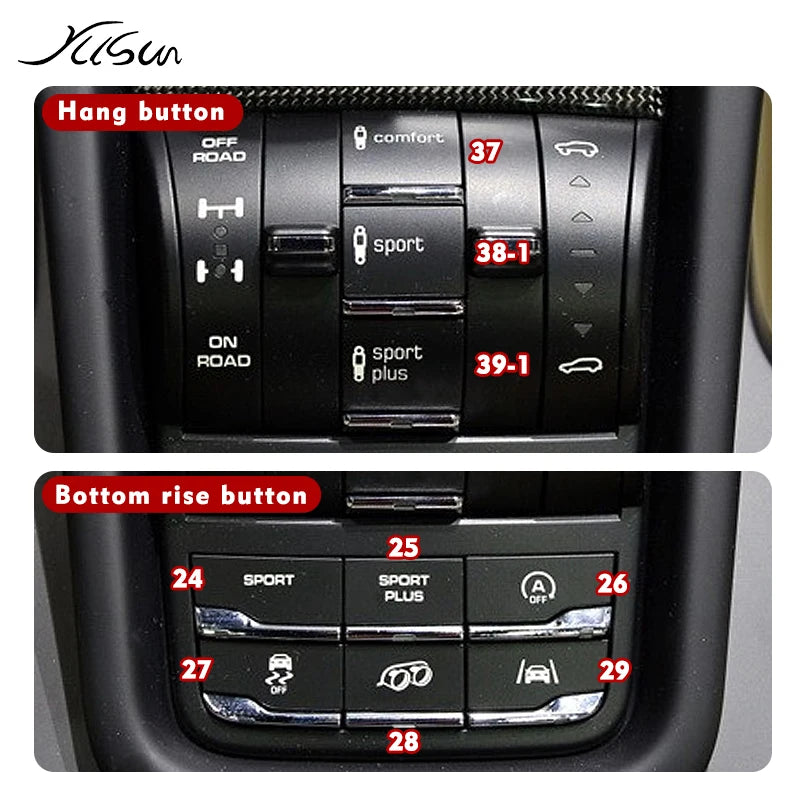 Bouton de Console Centrale Porsche Cayenne 92A Panamera Macan — détail de finition