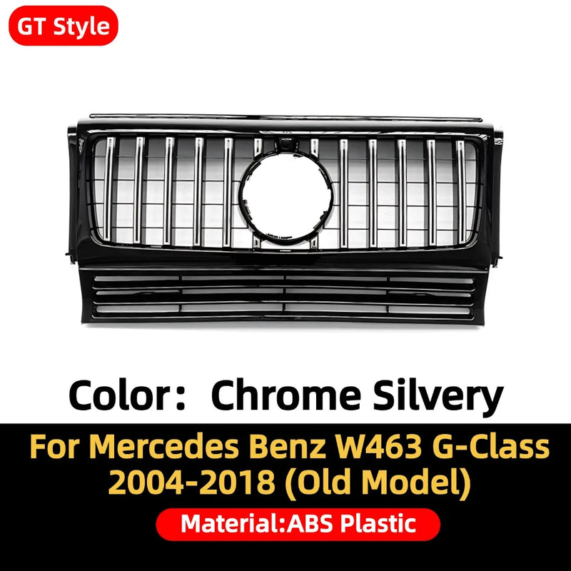 Calandre Avant Style GT Noir Brillant ou Chromée Mercedes-Benz Classe G W463 2004-2018 Ancien Modèle