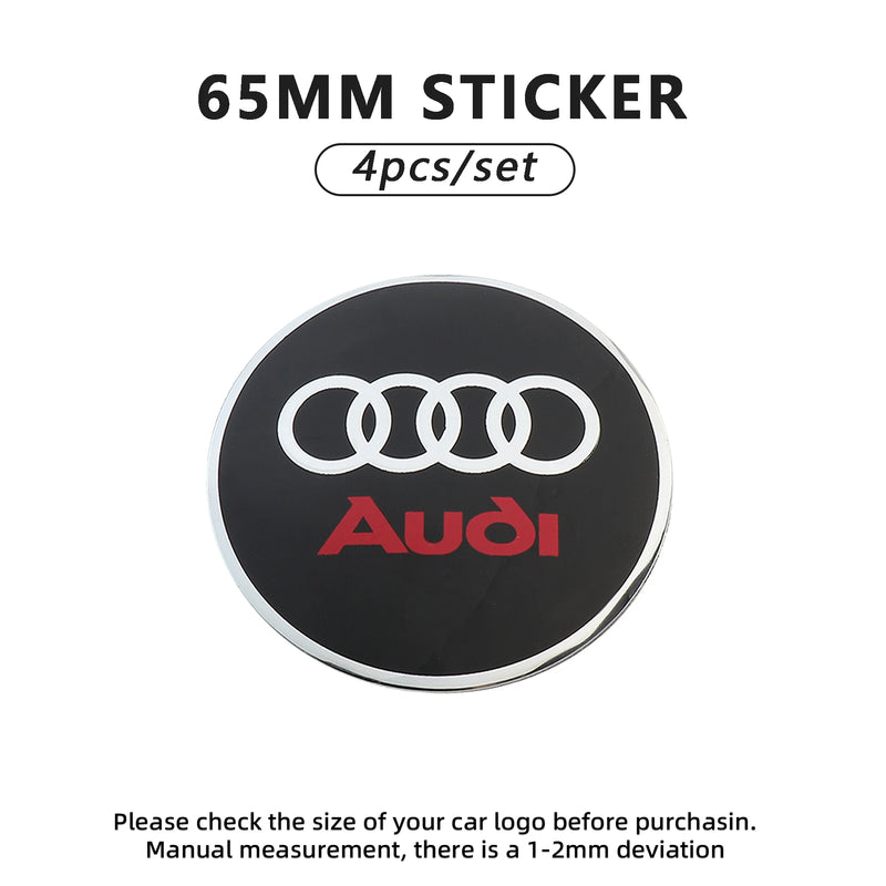 Cache-Moyeux Audi A3 A4 RS3 56mm 60mm 65mm Emblème — vue de profil