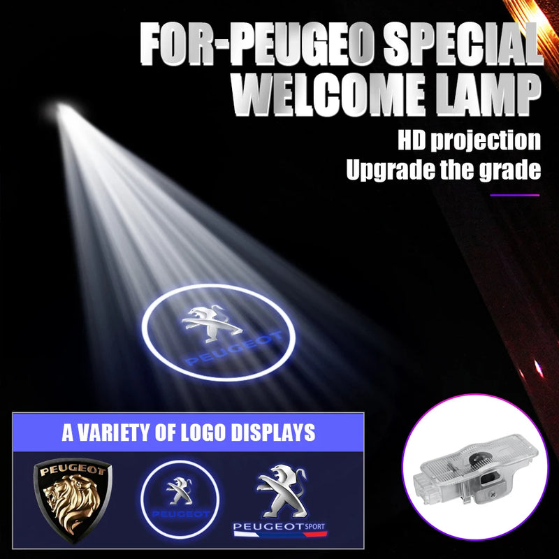 Projecteur Logo Porte Peugeot 407 508 RCZ LED 3 Logos