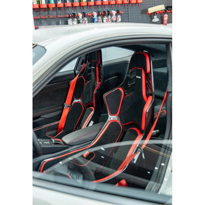Siège Baquet Sport Universel Carbone et Cuir PU Réglable