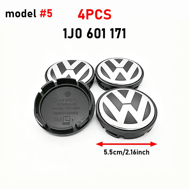 Cache-Moyeux Volkswagen 55 ou 65 mm, Lot de 4, Références 3B7601171, 1J0601171, 5H0601171, Jetta MK5, Passat