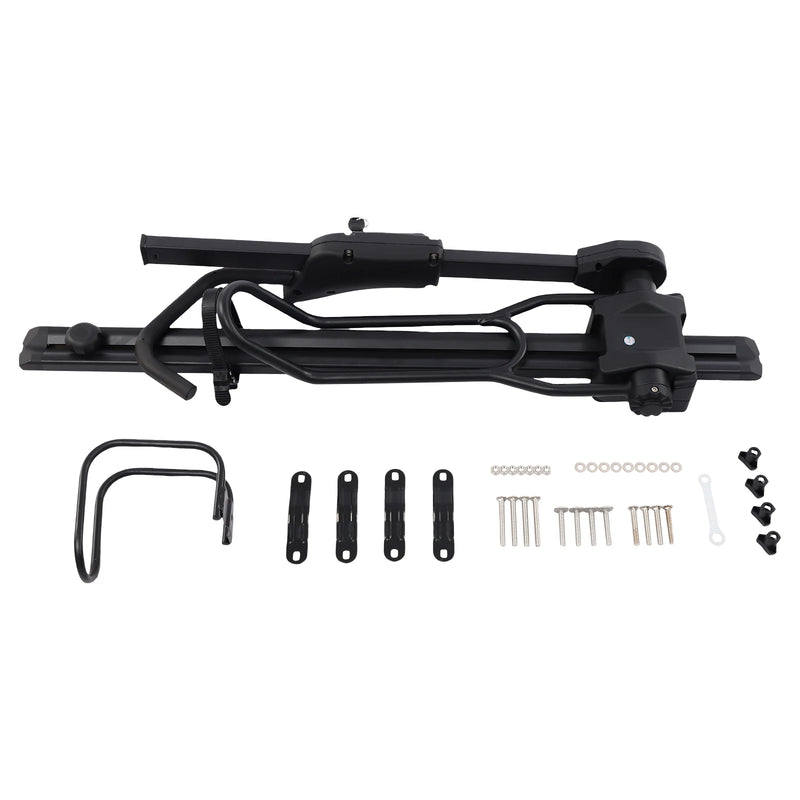 Porte-Vélo de Toit Pliable avec Support Vertical et Double Verrouillage Réglable de 75 à 98 cm pour SUV et Monospaces