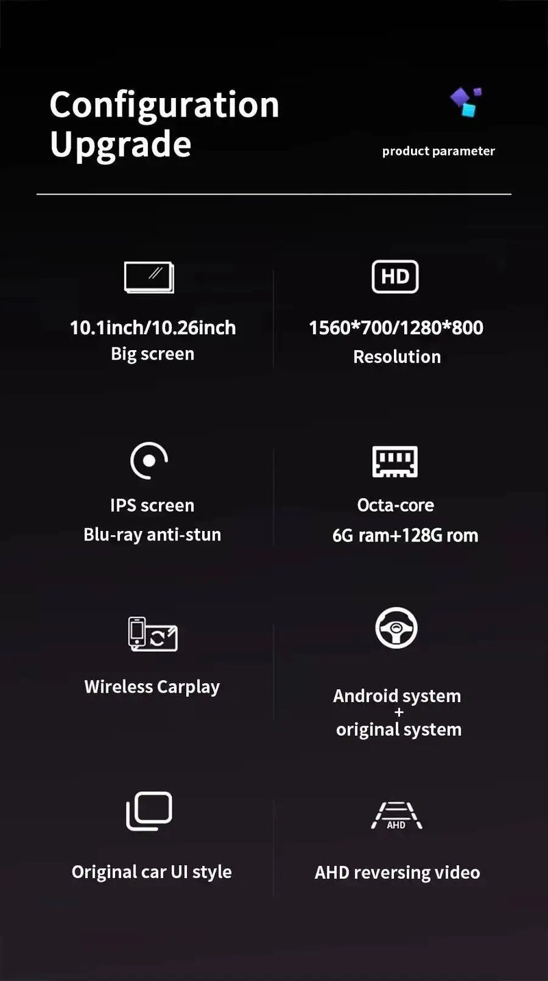 Autoradio Android Maserati Ghibli 2014-2020 Écran 10,26 pouces CarPlay GPS 6 Go + 128 Go