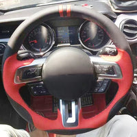 Couvre Volant Ford Mustang et Mustang GT 2015-2019, Cuir Véritable et Daim, à Coudre, 9 Styles