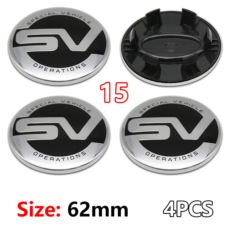 Cache-Moyeux Land Rover 62 mm Lot de 4 Emblèmes de Jante 3D ABS Chromé pour Evoque Defender Discovery 4 Range Rover Sport