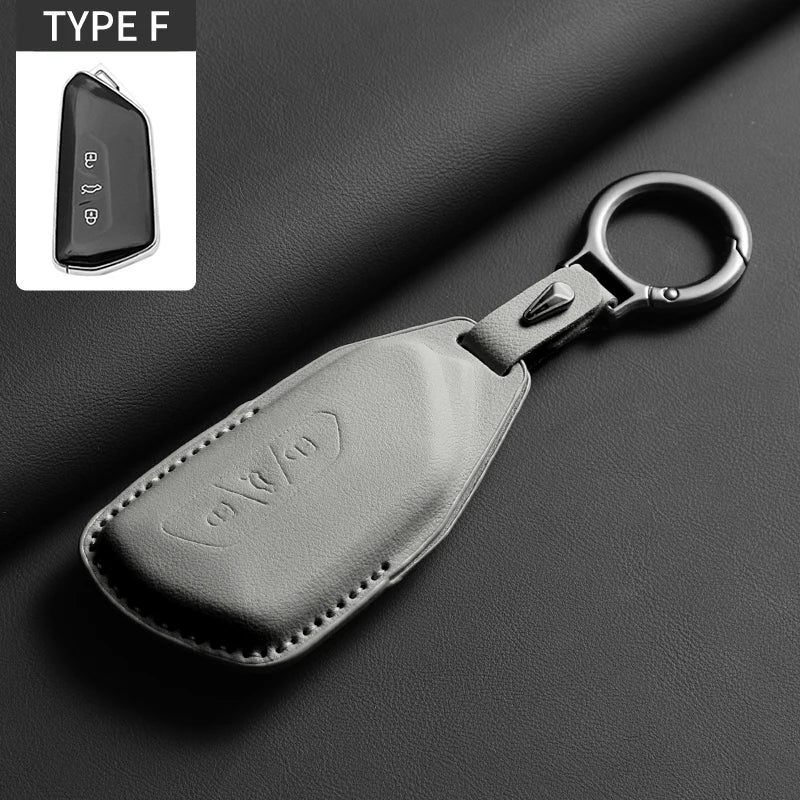 Étui de Protection Clé Cuir Volkswagen Golf 8 ID.3 ID.4 Skoda Octavia 4 Seat Leon 4 Cupra Formentor