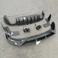Kit Carrosserie Carbone Style YCK Audi Q5 SQ5 2021-2023 : Lèvre de Pare-Chocs, Diffuseur Arrière et Embouts d'Échappement
