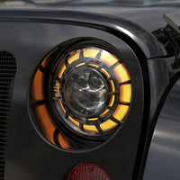 Phares LED Ronds 7 Pouces Jeep Wrangler JK Angel Eyes