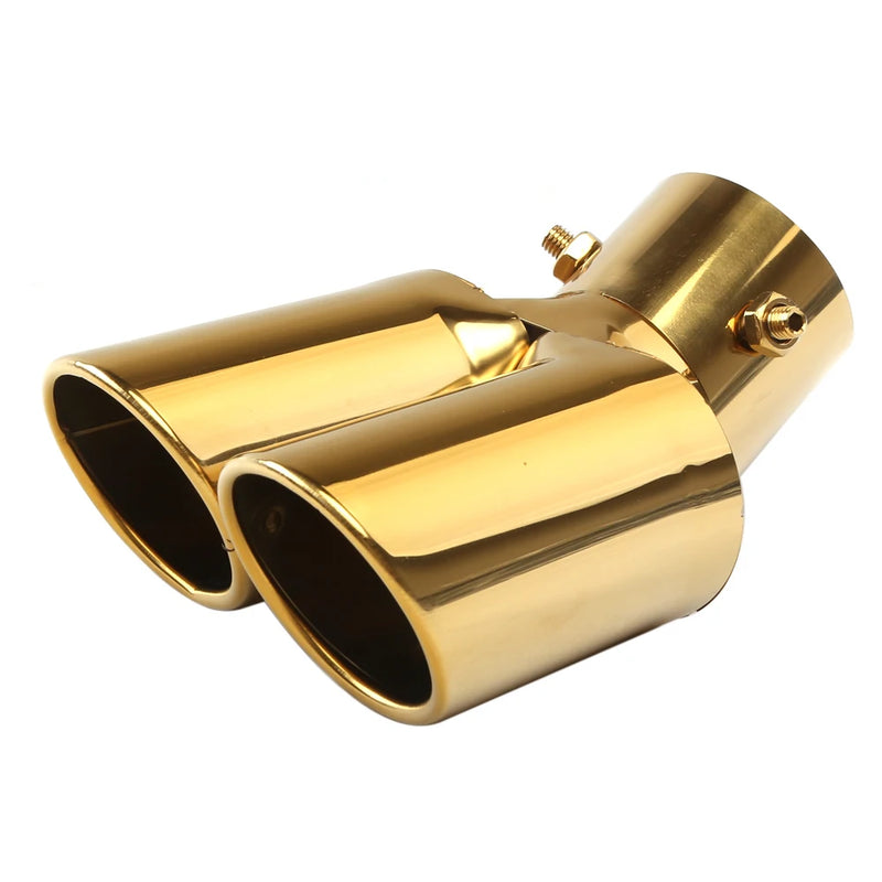 Embout d'Échappement Double Sortie Universel Inox 304 Entrée 63 mm