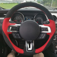 Couvre Volant Ford Mustang et Mustang GT 2015-2019, Cuir Véritable et Daim, à Coudre, 9 Styles