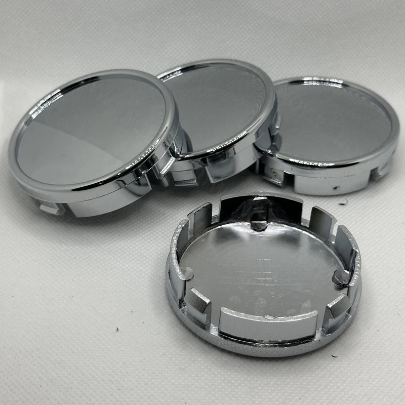 Cache-Moyeux Universels Vierges 64 mm Chromé ou Noir Lot de 4