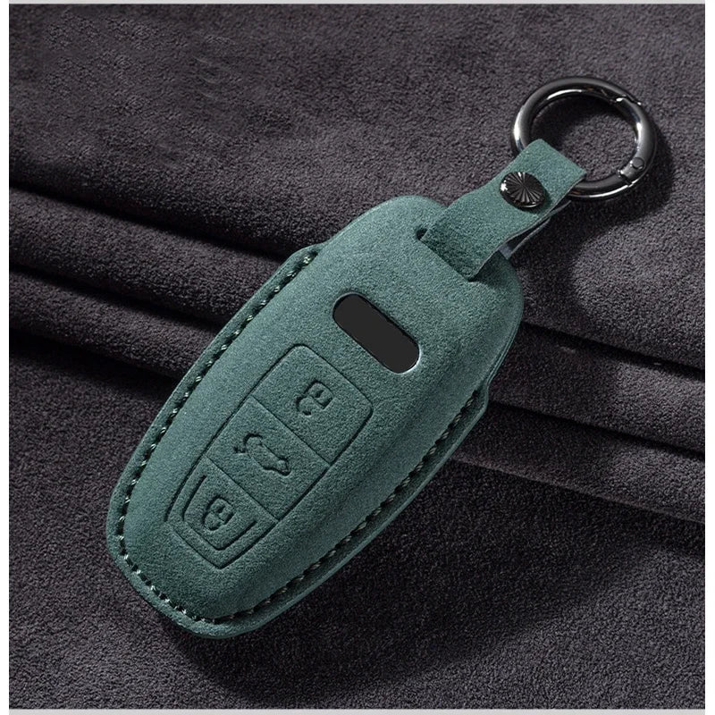 Coque de Clé Audi en Daim A3 A4 A5 A6 A7 A8 Q3 Q4 Q5 Q8 Étui de Protection Télécommande Type A, B ou C