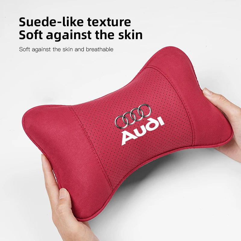 Coussin de Nuque Suédine Appuie-Tête Voiture Audi Q7 A6 — vue de profil