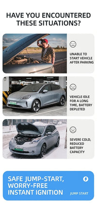 Booster de Batterie Voiture 12V avec Compresseur 150 PSI Écran Numérique