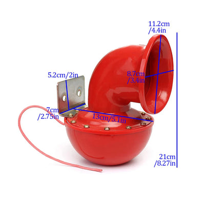 Klaxon Corne de Taureau 12V 200 dB Rouge Voiture